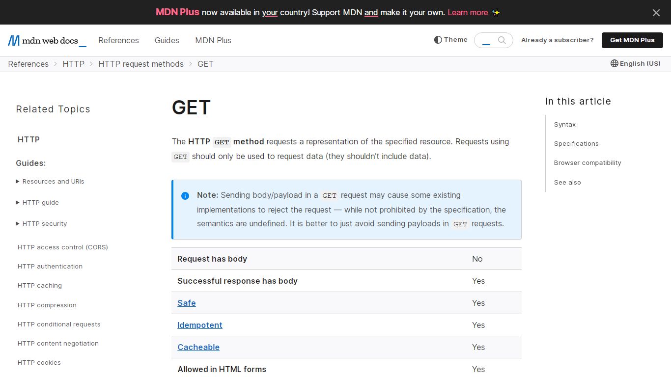 GET - HTTP | MDN - Mozilla